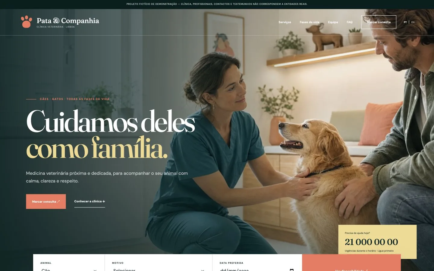 Website para clínica veterinária