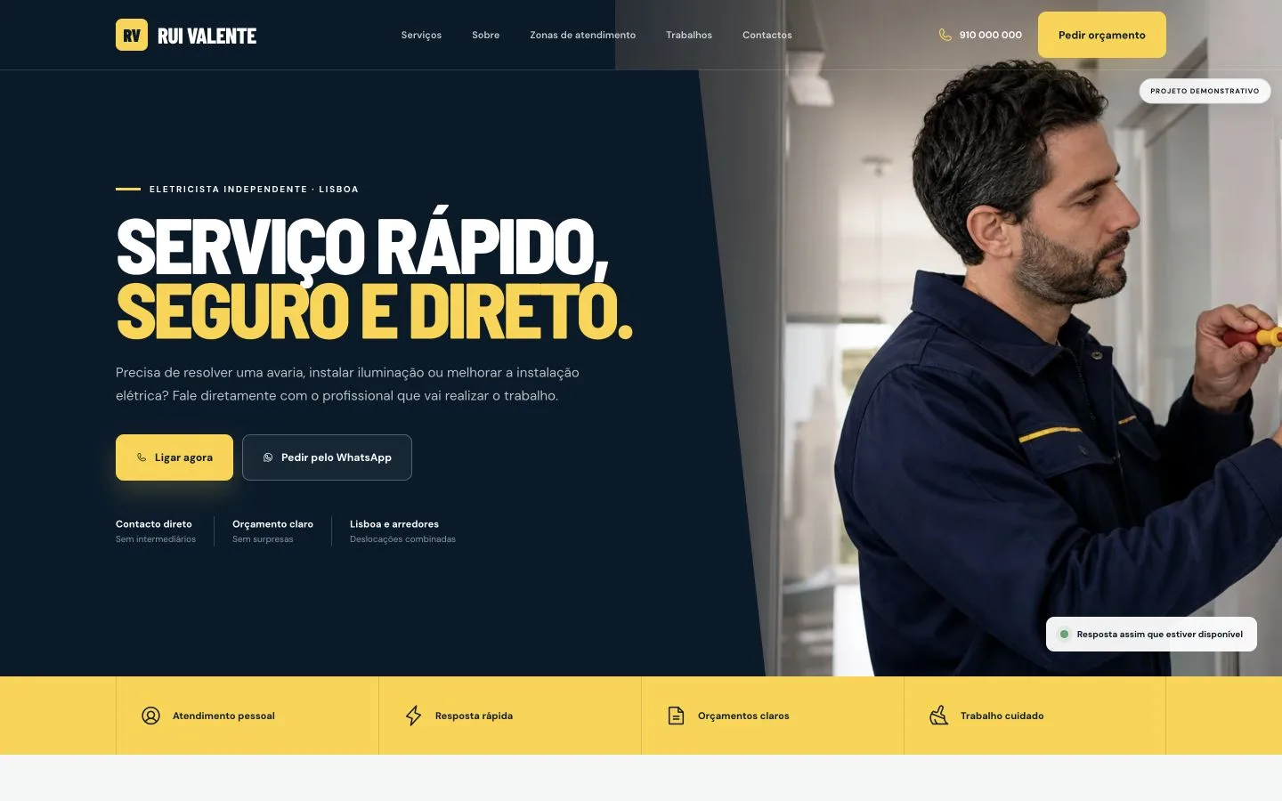 Website para eletricista independente