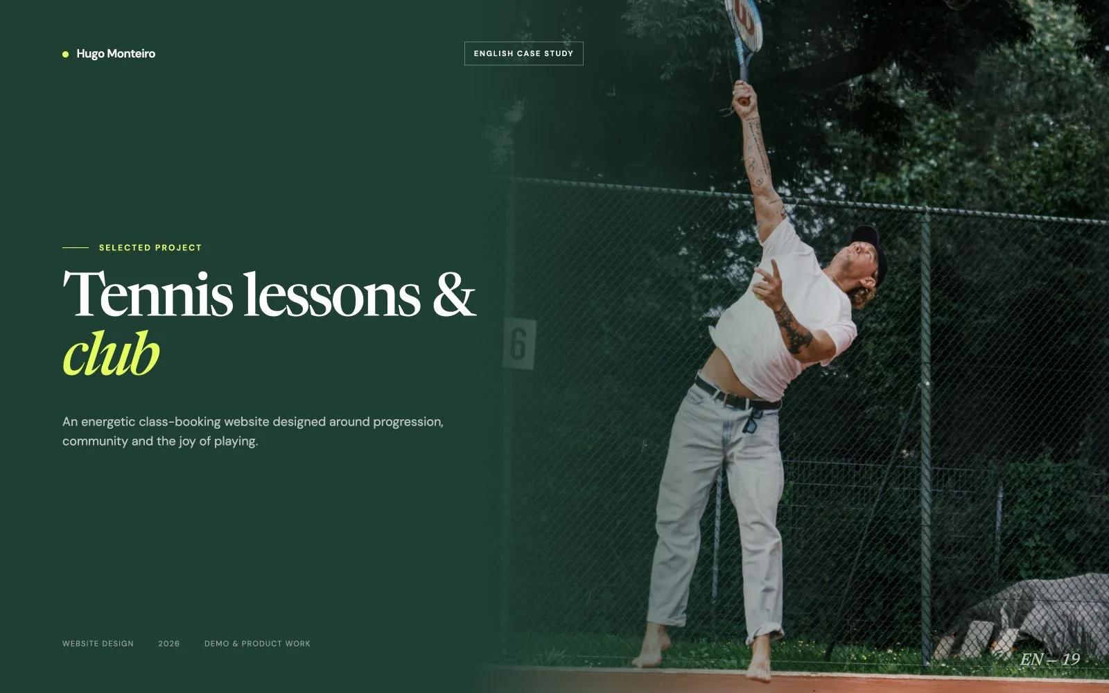 Website for a tennis club
