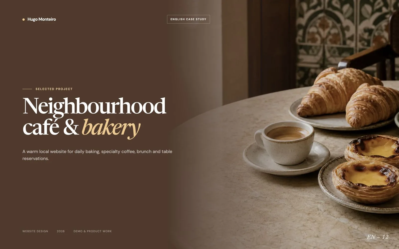 Website for a café and bakery