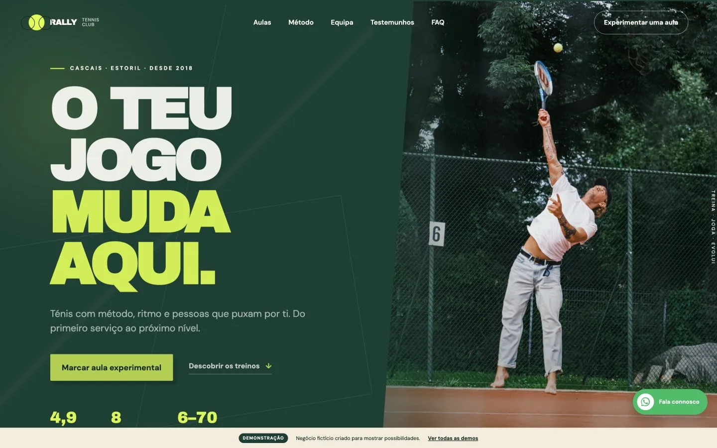 Website para clube de ténis